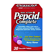 Pepcid Complete Dual-Action Antacid, Berry Flavor, 30/Box (64228)