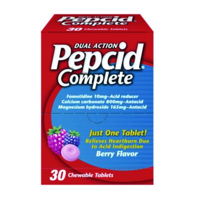 Pepcid Complete Dual-Action Antacid, Berry Flavor, 30/Box (64228)