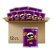 Pringles Grab and Go BBQ Crisps, 1.4 oz Can, 12/Carton (KEE18372)