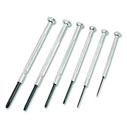Great Neck Precision Screwdriver Set, Six-Piece, Phillips/Slotted, Assorted Lengths, Polished Steel Handles (GP6C)
