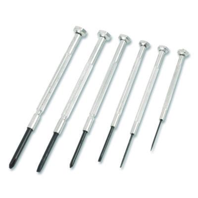 Great Neck Precision Screwdriver Set, Six-Piece, Phillips/Slotted, Assorted Lengths, Polished Steel Handles (GP6C)