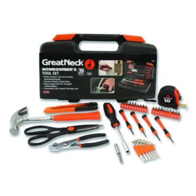Great Neck Homeowner's 39-Piece Tool Set, 12.38" x 3" x 7.25" Carry Case (73802)
