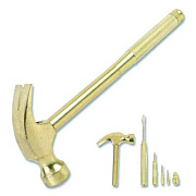Great Neck 5-in-1 Carpenter's Hammer with Nesting Handle Containing Four Screwdrivers, 6.5" Long Gold Handle (19006)