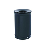 Rubbermaid Commercial ENHANCE Series Waste Receptacle, 33 gal, Metal, Jet Black Metallic (2172842)