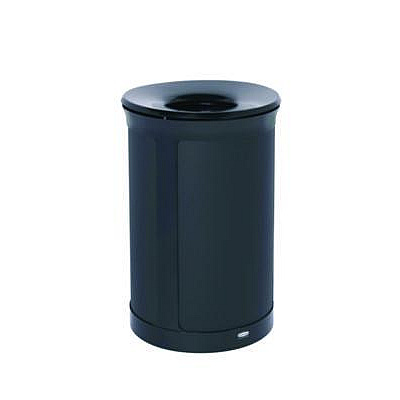 Rubbermaid Commercial ENHANCE Series Waste Receptacle, 33 gal, Metal, Jet Black Metallic (2172842)