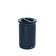 Rubbermaid Commercial ENHANCE Series Waste Receptacle, Dual Top Hole, 23 gal, Metal, Jet Black Metallic (2172844)