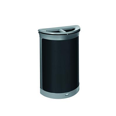 Rubbermaid Commercial ENHANCE Series Waste Receptacle, Dual Top Hole, 11.5 gal, Metal, Pearl Gray/Umbra Gray (2172846)