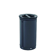 Rubbermaid Commercial ENHANCE Series Waste Receptacle, Dual Top Hole, 33 gal, Metal, Jet Black Metallic (2172848)