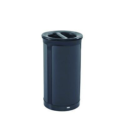 Rubbermaid Commercial ENHANCE Series Waste Receptacle, Dual Top Hole, 33 gal, Metal, Jet Black Metallic (2172848)