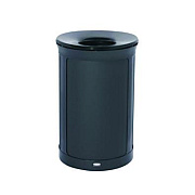 Rubbermaid Commercial ENHANCE Series Waste Receptacle, 23 gal, Metal, Jet Black Metallic (2172850)