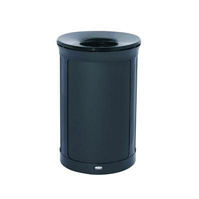 Rubbermaid Commercial ENHANCE Series Waste Receptacle, 23 gal, Metal, Jet Black Metallic (2172850)
