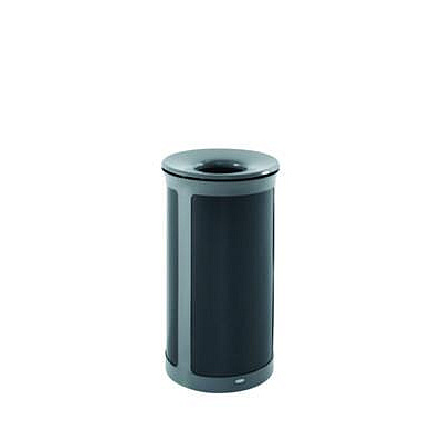 Rubbermaid Commercial ENHANCE Series Waste Receptacle, 33 gal, Metal, Pearl Gray/Umbra Gray (2172852)