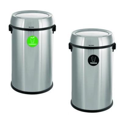 Alpine Industries 17 Gallon Stainless Steel Indoor Compost and Trash Station with Swivel Lid (47065L1COT)