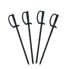 AmerCareRoyal Sword Picks, Plastic, 6", Black, 1,000/Box, 10 Boxes/Carton (RP147BK)