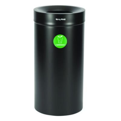Alpine Industries 27 Gallon Black Stainless Steel Compost Can (47527BLKCO)