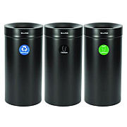 Alpine Industries 27 Gallon Black Stainless Steel Compost Bin, Recycling Can and Trash Receptacle (47527BLKRTCO)