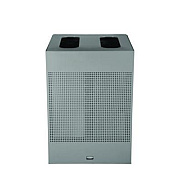 Rubbermaid Commercial Designer Line Silhouettes Waste Receptacle, 34 gal, Steel, Silver Metallic (2182675)