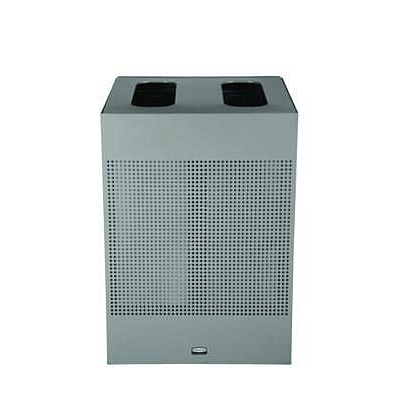 Rubbermaid Commercial Designer Line Silhouettes Waste Receptacle, 34 gal, Steel, Silver Metallic (2182675)