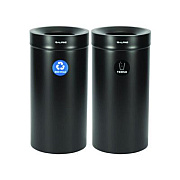 Alpine Industries 27 Gallon Black Stainless Steel Recycling Can and Trash Receptacle (47527BLKRT)