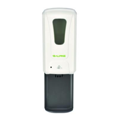 Alpine Industries Wall Mount Automatic Foam Hand Sanitizer Soap Dispenser with Drip Tray, 40 oz, 4.48 x 6 x 18.1, White (ALP430FT)
