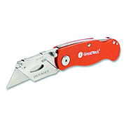 Great Neck Quick Change Lock Back Utility Knife, 3.5" Aluminum Handle, Orange (74201)