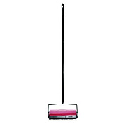 Alpine Industries Manual Triple Brush Carpet and Floor Sweeper, 42.5" Handle, Red (ALP469REDNEW)