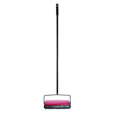 Alpine Industries Manual Triple Brush Carpet and Floor Sweeper, 42.5" Handle, Red (ALP469REDNEW)