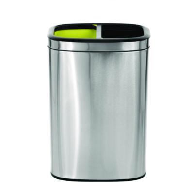 Alpine Industries 10.5 Gallon Stainless Steel Open Top Dual Compartment Trash Can (ALP470R40L)