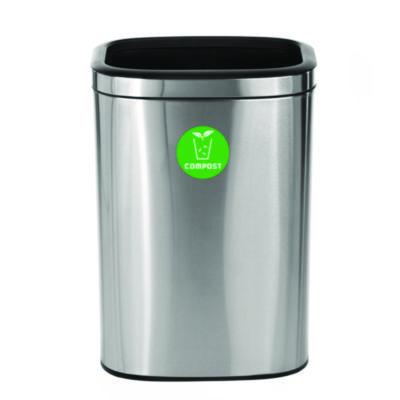 Alpine Industries 10.5 Gallon Compost Can, Brushed Stainless Steel (ALP47040LCO)
