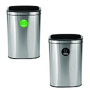 Alpine Industries 10.5 Gallon Compost and Trash Station, Brushed Stainless Steel (ALP47040LCOT)