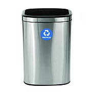 Alpine Industries 10.5 Gallon Slim Recycling Can, Brushed Stainless Steel (ALP47040LR)