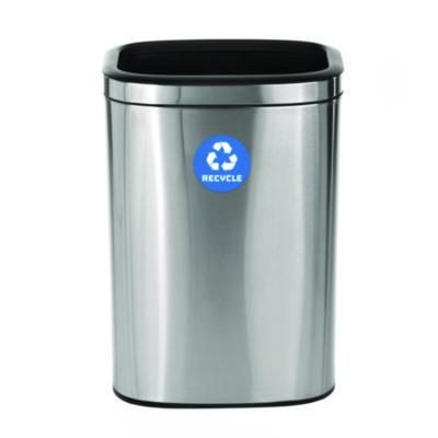 Alpine Industries 10.5 Gallon Slim Recycling Can, Brushed Stainless Steel (ALP47040LR)