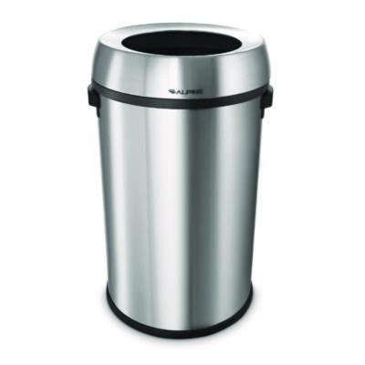 Alpine Industries 17 Gallon Stainless Steel Heavy-Gauge Brushed Open Top Commercial Trash Can (ALP47065L)