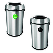 Alpine Industries 17 Gallon Stainless Steel Open Top Compost and Trash Station (ALP47065LCOT)