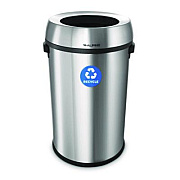 Alpine Industries 17 Gallon Stainless Steel Open Top Recycling Bin Receptacle (ALP47065LR)