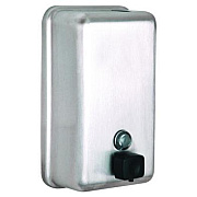 Alpine Industries Vertical Manual Surface-Mounted Stainless Steel Liquid Soap Dispenser, 40 oz, 2.8 x 4.8 x 8.1, Brushed Stainless Steel (ALP423SSB)