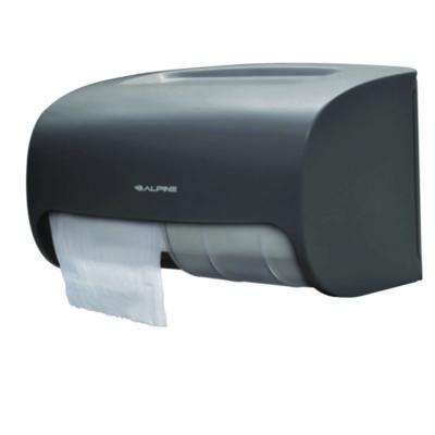 Alpine Industries Side-by-Side Double Roll Toilet Tissue Dispenser, 6.3 x 6.3 x 10.3, Gray (ALP452GRY)