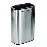 Alpine Industries Stainless Steel Rectangular Liner Open Top Trash Can, 10.5 gal, Brushed Stainless Steel (ALP47040L)