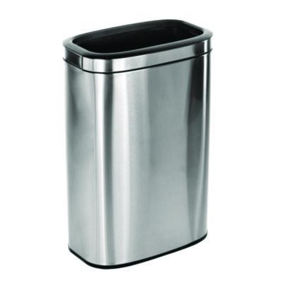 Alpine Industries Stainless Steel Rectangular Liner Open Top Trash Can, 10.5 gal, Brushed Stainless Steel (ALP47040L)