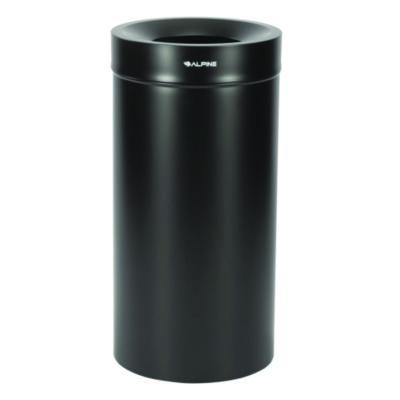 Alpine Industries 27 Gallon Stainless Steel Commercial Indoor Trash Can, Black (ALP47527BLK)
