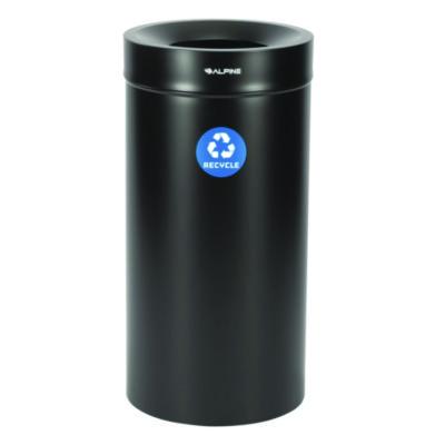 Alpine Industries 27 Gallon Stainless Steel Recycling Can, Black (ALP47527BLKR)
