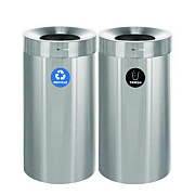 Alpine Industries 27 Gallon Stainless Steel Recycling Can and Trash Receptacle, Brushed Stainless Steel (ALP47527RT)