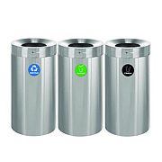 Alpine Industries 27 Gallon Stainless Steel Compost Bin, Recycling Can and Trash Receptacle, Brushed Stainless Steel (ALP47527RTCO)