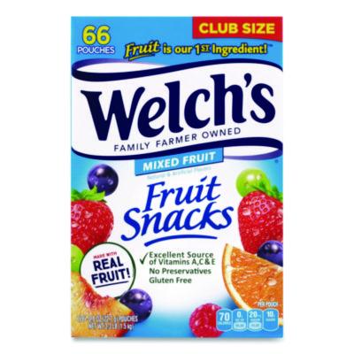 Welch's Fruit Snacks, Mixed Fruit, 0.8 oz Pouch, 66 Pouches/Box (20900320)