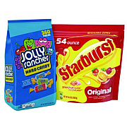 National Brand Chewy and Hard Candy Party Asst, Jolly Rancher/Starburst, 8.5 lbs Total, 2 Bag Bundle (600B0003)