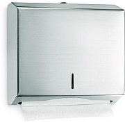 Alpine Industries Horizontal C-Fold/Multi-Fold Paper Towel Dispenser, 10.2 x 4 x 11.2, Brushed Nickel (ALP481)
