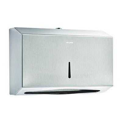 Alpine Industries Horizontal C-Fold/Multi-Fold Paper Towel Dispenser, 7.08 x 3.93 x 10.82, Brushed Nickel (ALP481S)