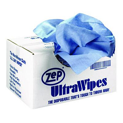 Zep Ultra Wipes, 1-Ply, 14 x 12, Blue, 450/Carton (895601)