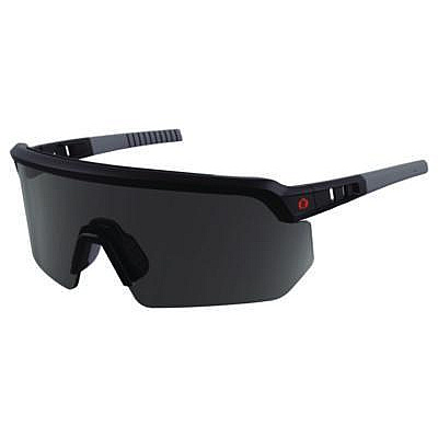 ergodyne Skullerz AEGIR Anti-Scratch Enhanced Anti-Fog Safety Glasses, Matte Black Half Frame, Polarized Smoke Single Lens (55063)