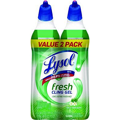 LYSOL Brand Cling and Fresh Toilet Bowl Cleaner, Forest Rain Scent, 24 oz, 2/Pack (98015PK)